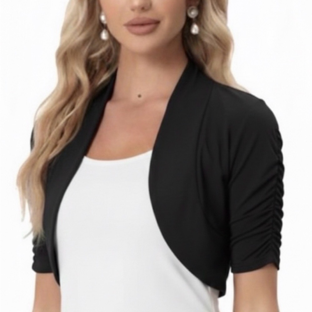 XL Black Shrug Bolero Cardigan